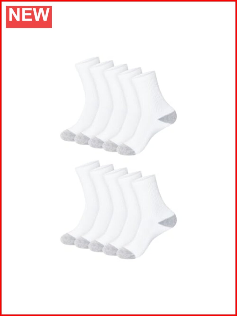 Cushioned Athletic Ankle Socks 10-Pack Moisture-Wicking Comfort Toe